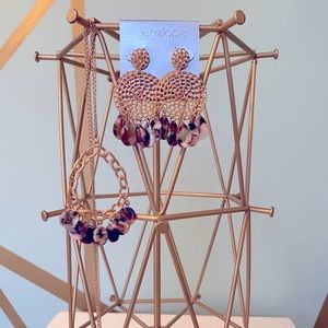 Penelope Gold & Acrylic Earrings & Necklace Set